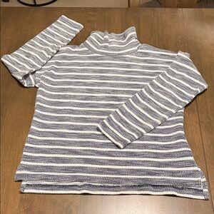 J Crew Mock Turtleneck Striped Pullover